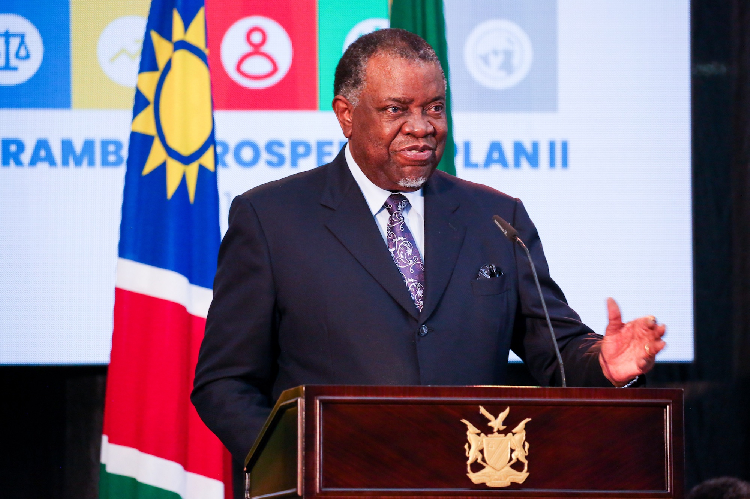 President Hage Geingob launches the updated Harambee Prosperity Plan on March 18