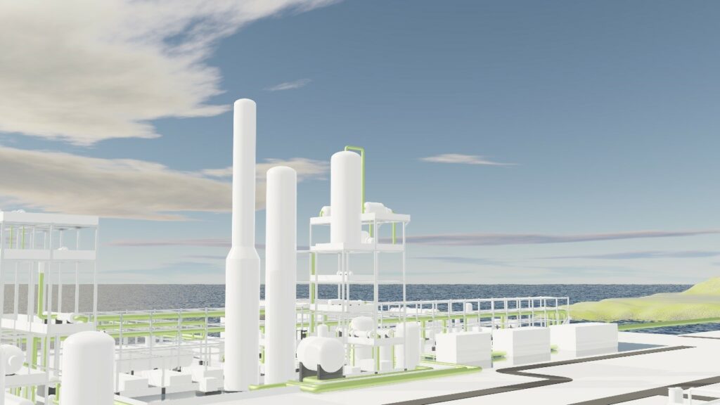 Artist's depiction of the proposed green ammonia facility in Finnmark.
