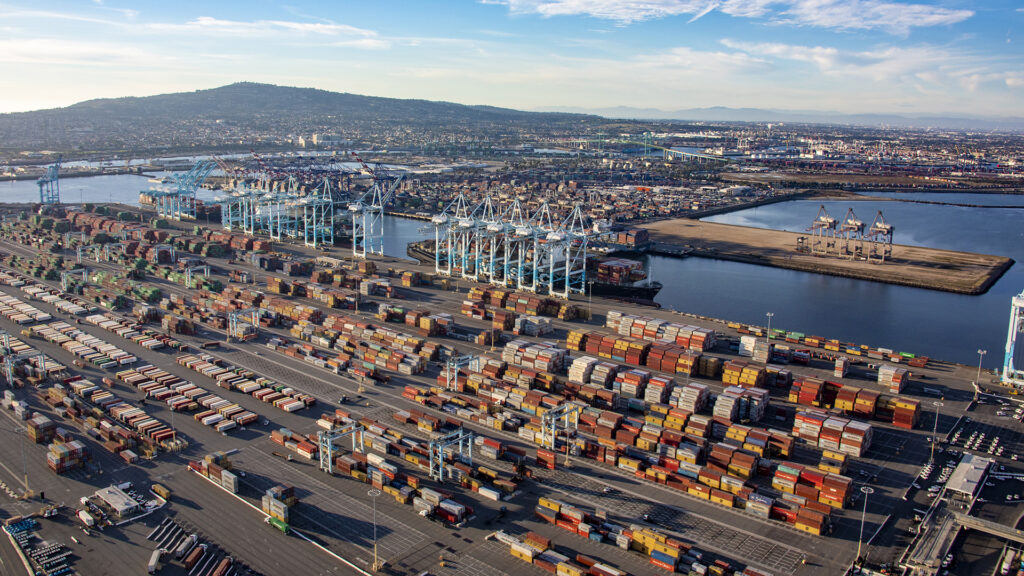 Click to learn more about the new announcement between Los Angeles and Shanghai. Pictured is Pier 400 at the Port of LA, one of the world's busiest container terminals. Source: Port of LA.