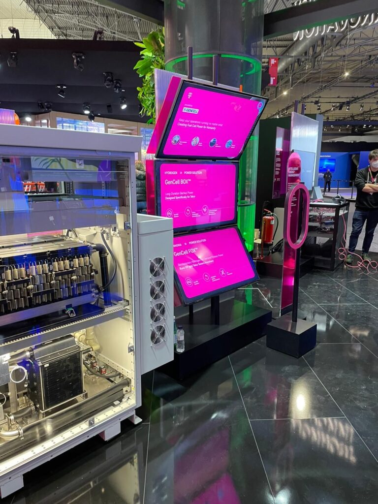 GenCell displayed their GenCellBOX™ backup system at Mobile World Congress 2022 (Barcelona) last month. Source: GenCell LinkedIn.