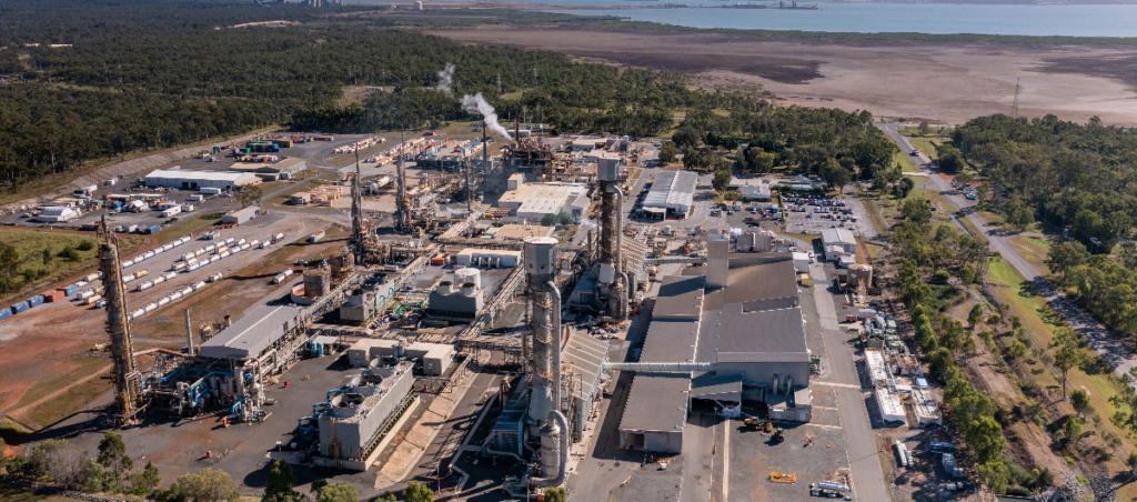 Orica’s manufacturing plant in Yarwun (Gladstone), which produces explosives & extraction chemicals for mining customers. Source: Orica.