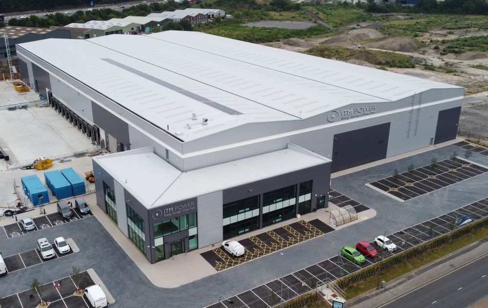 ITM Power’s Sheffield Gigafactory. A second, 1.5 GW factory is planned nearby. Source: ITM Powe