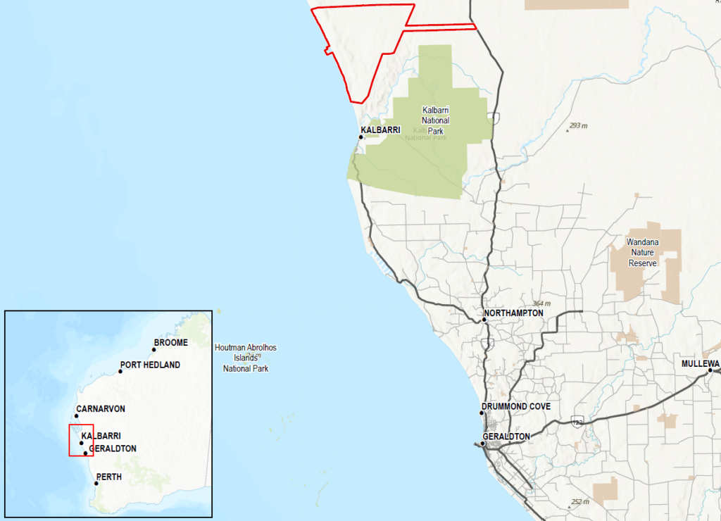 Location of the Murchison PtX project in Western Australia. Source: Murchison Hydrogen Renewables - Supporting Document, 2 May 2022.