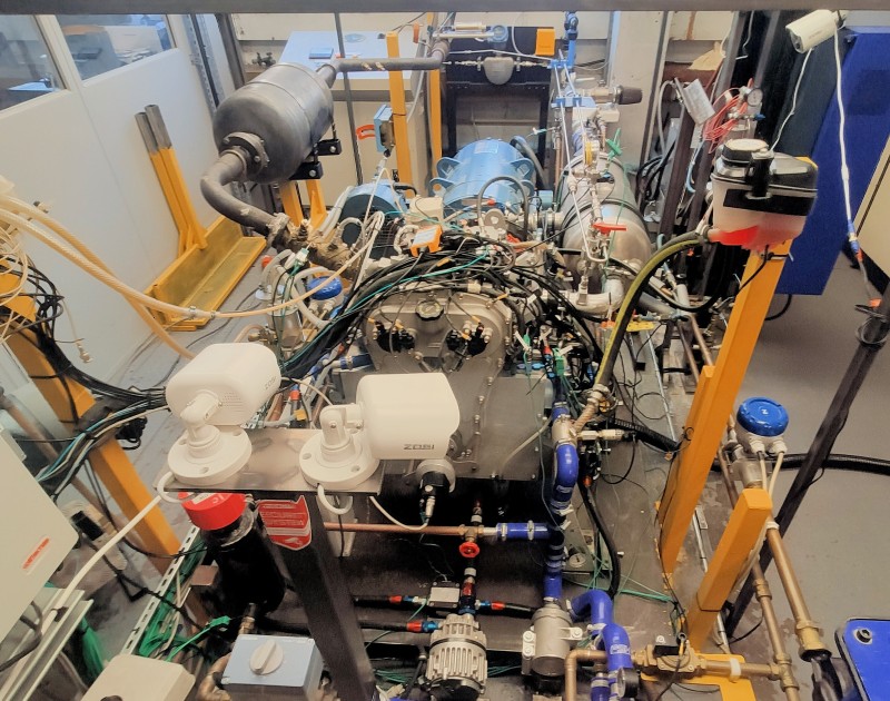 An ammonia research engine at the University of Nottingham, one of the partners in MAHLE Powertrain’s new red diesel replacement project. Source: MAHLE.