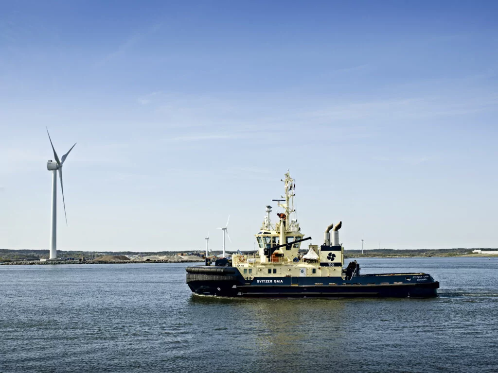 The Svitzer Gaia, a tug currently in operation in Europe. Svitzer and EverWind Fuels will work together to develop and deploy an ammonia-powered tug in Nova Scotia, servicing EverWind’s new hydrogen & ammonia production hub. Source: Svitzer.