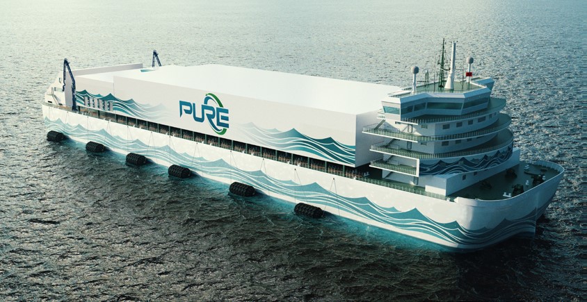 The FRESH vessel will unlock new demand for renewable ammonia by removing infrastructural constraints.The “mobile terminal” concept will allow ammonia supply and storage for regions lacking traditional port facilities. Source: LDA.