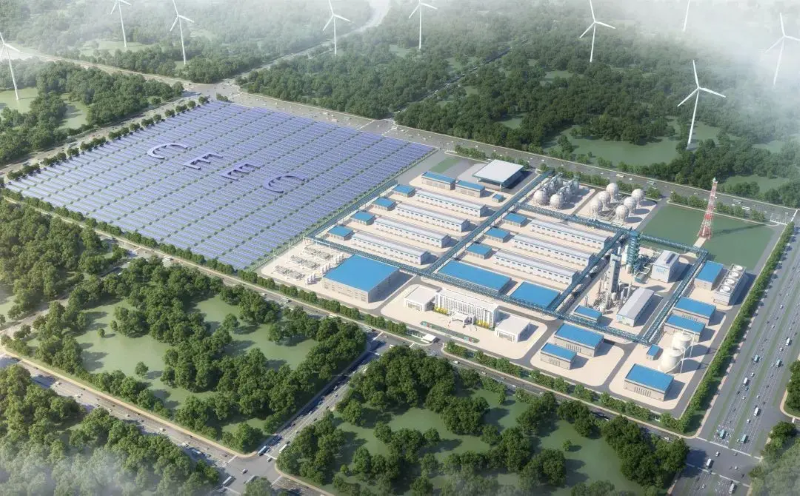 The Songyuan Hydrogen Energy Industrial Park, featuring a large-scale, hydrogen-based chemical demonstration facility producing ammonia and methanol. Source: Seetao.