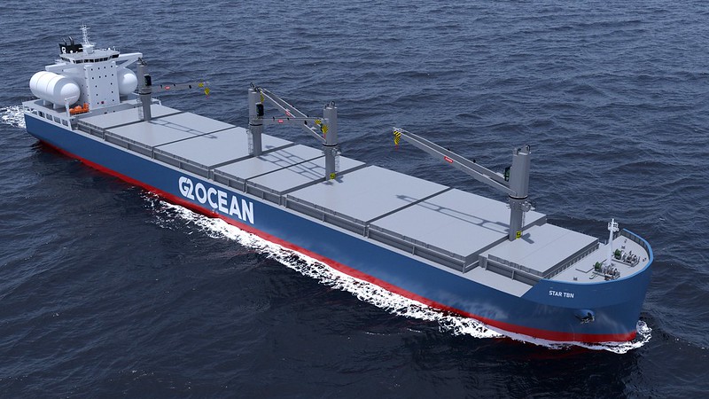 Graphic visualisation of Grieg’s on-order, ammonia-ready Ultramax that will be delivered by CSSC in 2026. Source: Grieg Maritime.