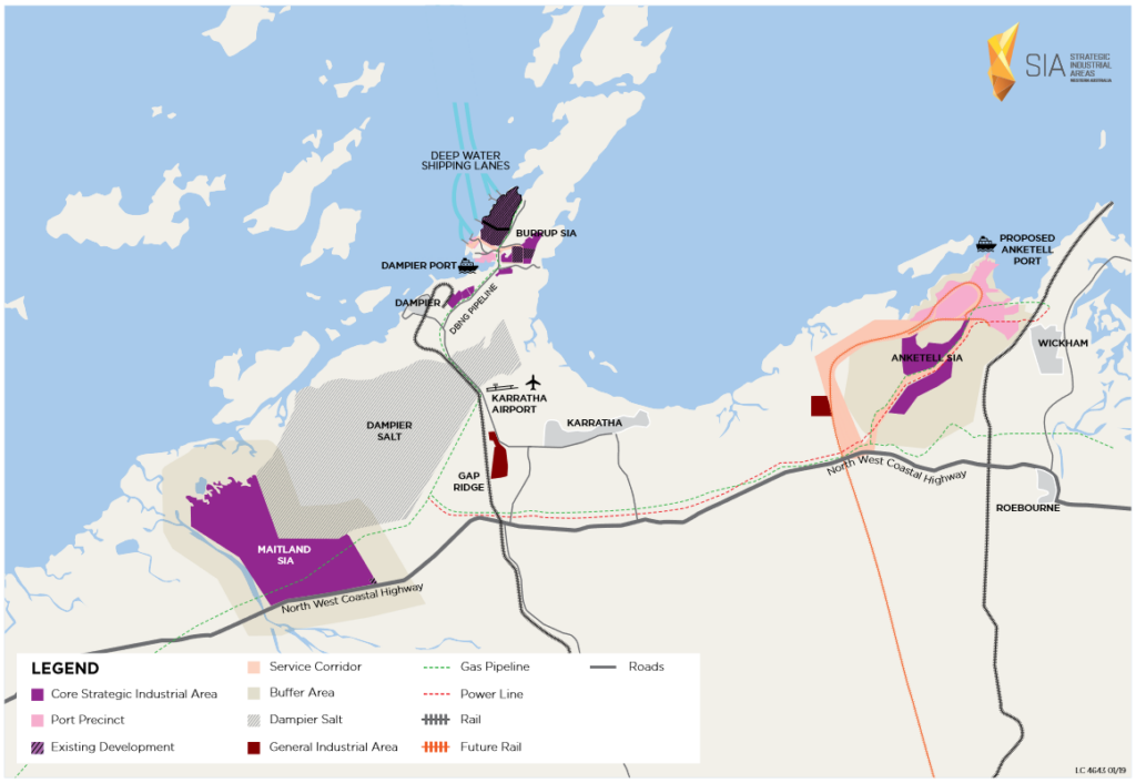 The Maitland Strategic Industrial Area, home to the future Pilbara Hydrogen Hub in Western Australia. Four significant organisations have been allocated land. Source: DevelopmentWA.