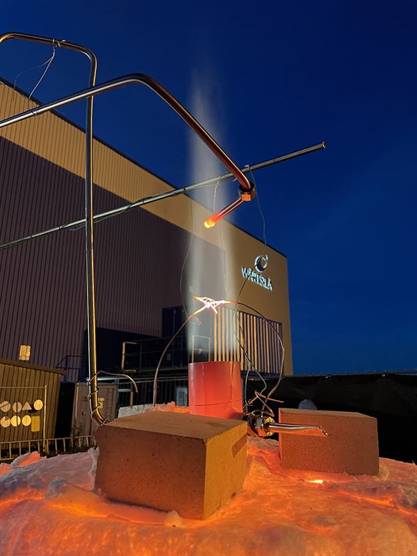 The WARMS system undergoing ammonia combustion tests at Wärtsilä’s Moss facility in Norway. Source: Wärtsilä.