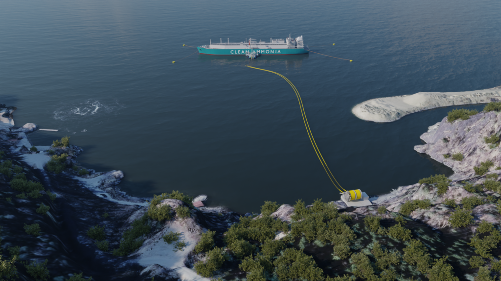 Iverson eFuels aims to integrate ECOnnect’s jettyless IQuay solution into its hydrogen and ammonia production plan in Sauda, southeast Norway. The plant is expected to produce 200,000 tonnes per year of renewable ammonia once operational. Source: ECOnnect Energy.