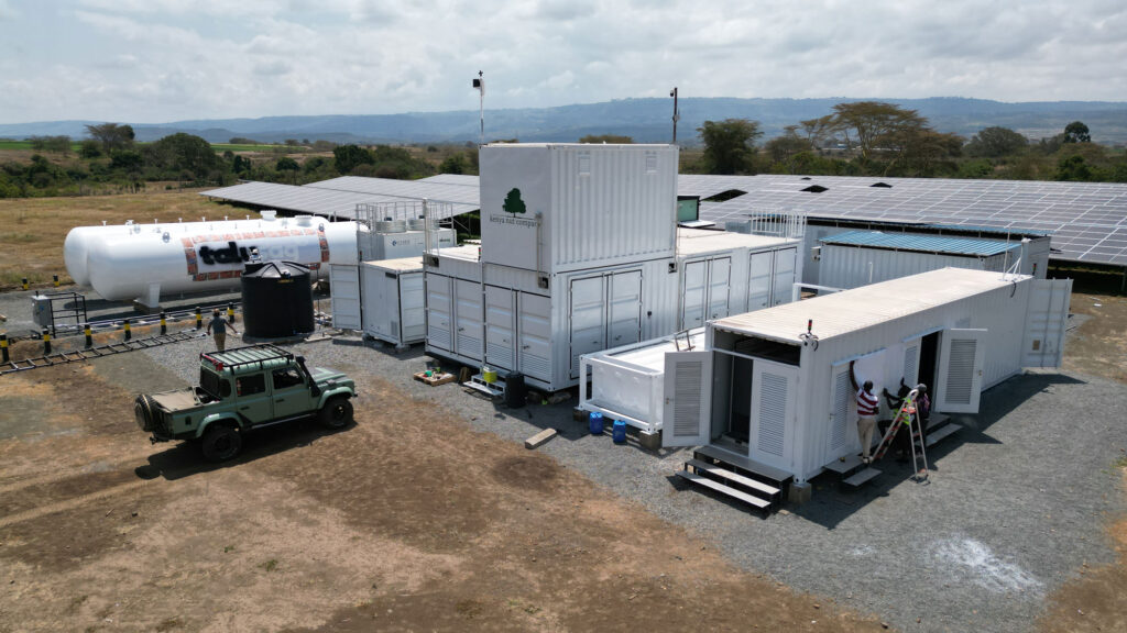 Talus Renewables’ new plant in Kenya, producing 1 tonne of fertilisers per day for Kenya Nut Corporation. Source: Talus Renewables/Bloomberg.