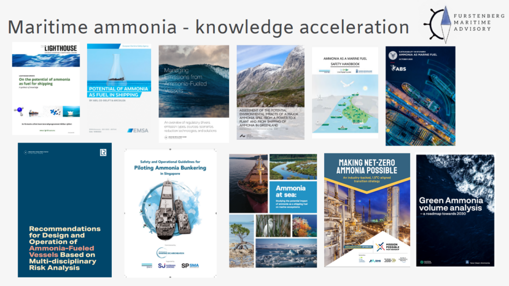 The knowledge acceleration about maritime ammonia has been a significant theme of the last few years. From Maritime Ammonia Webinar for the Ammonia Energy Association (Dec 2023).