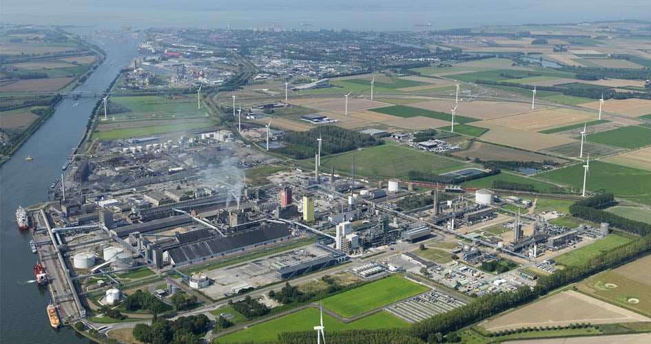 Yara’s Sluiskil plant in the Netherlands, where 800,000 tonnes of carbon emissions will be captured & transported to Norway each year for permanent sequestration. Source: Yara.