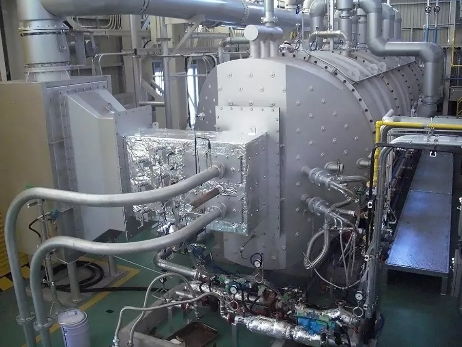 The 0.5 tonne-per-hour fuel consumption testing furnace was used to successfully test MHI’s single-fuel ammonia burner which showed confirmed complete combustion and reduced NOx emissions. Source: MHI Group.
